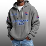 Louisiana Tech EST 1901 Half Quarter Zip Waffle Hoodie
