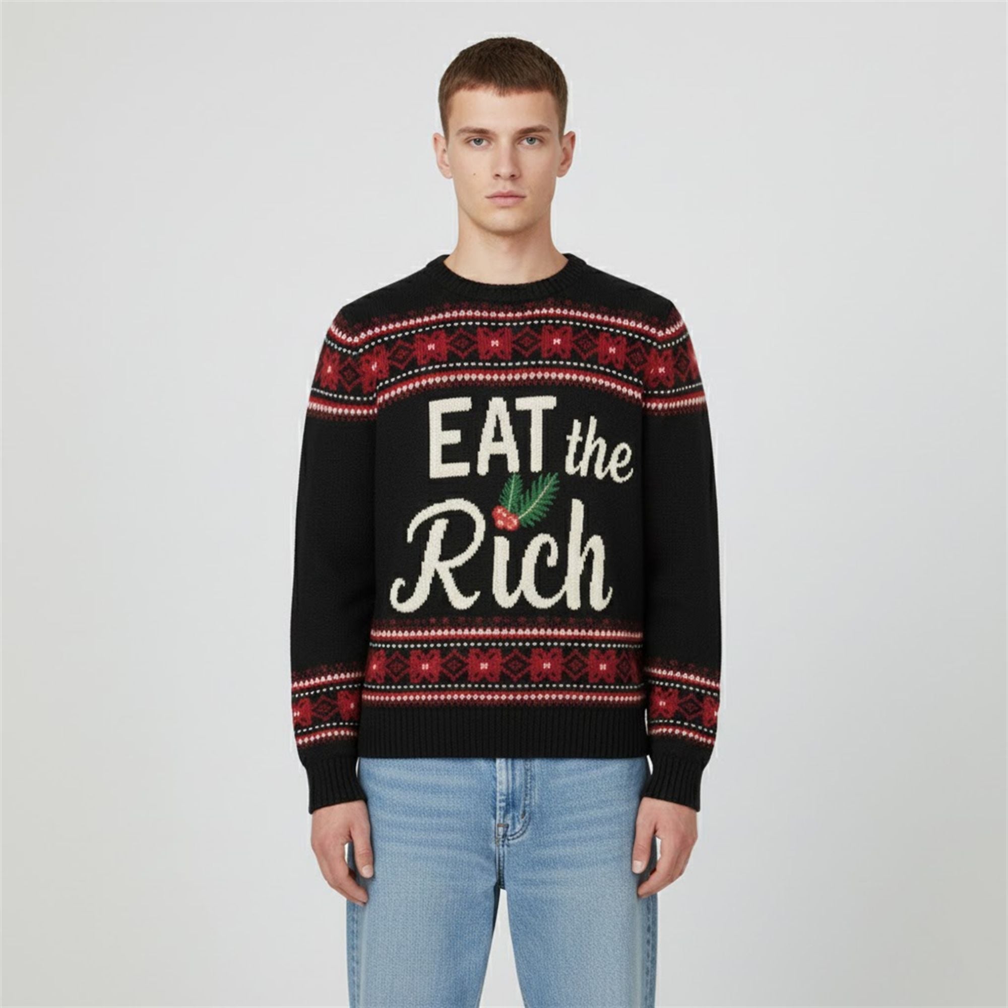 Luigi Mangione Eat The Rich Ugly Sweater 3 Luigi Mangione Eat The Rich Ugly Sweater 3