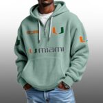 Miami EST 1926 Half Quarter Zip Waffle Hoodie