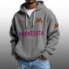 Minnesota EST 1882 Half Quarter Zip Waffle Hoodie 6 Minnesota EST 1882 Half Quarter Zip Waffle Hoodie 2