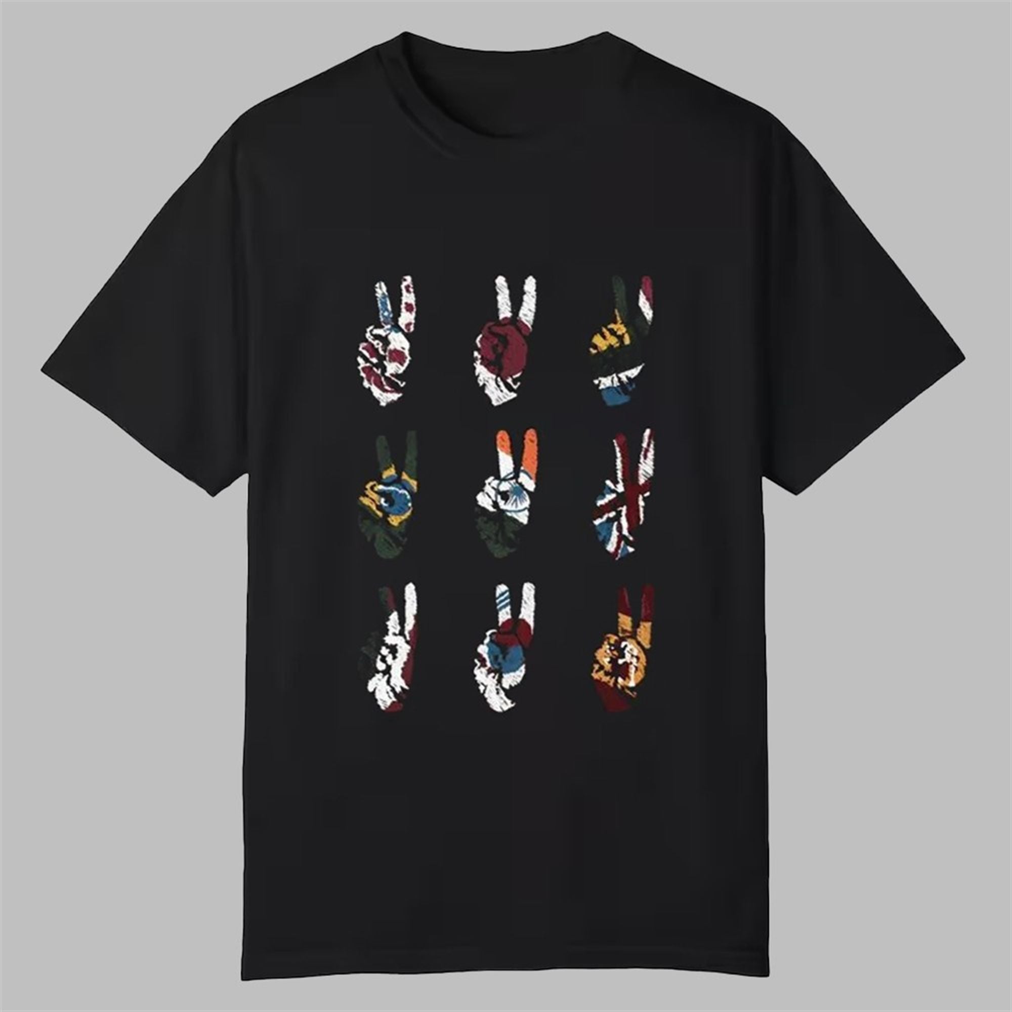 Multi Peace Hand Shirt 1 Multi Peace Hand Shirt 0 0