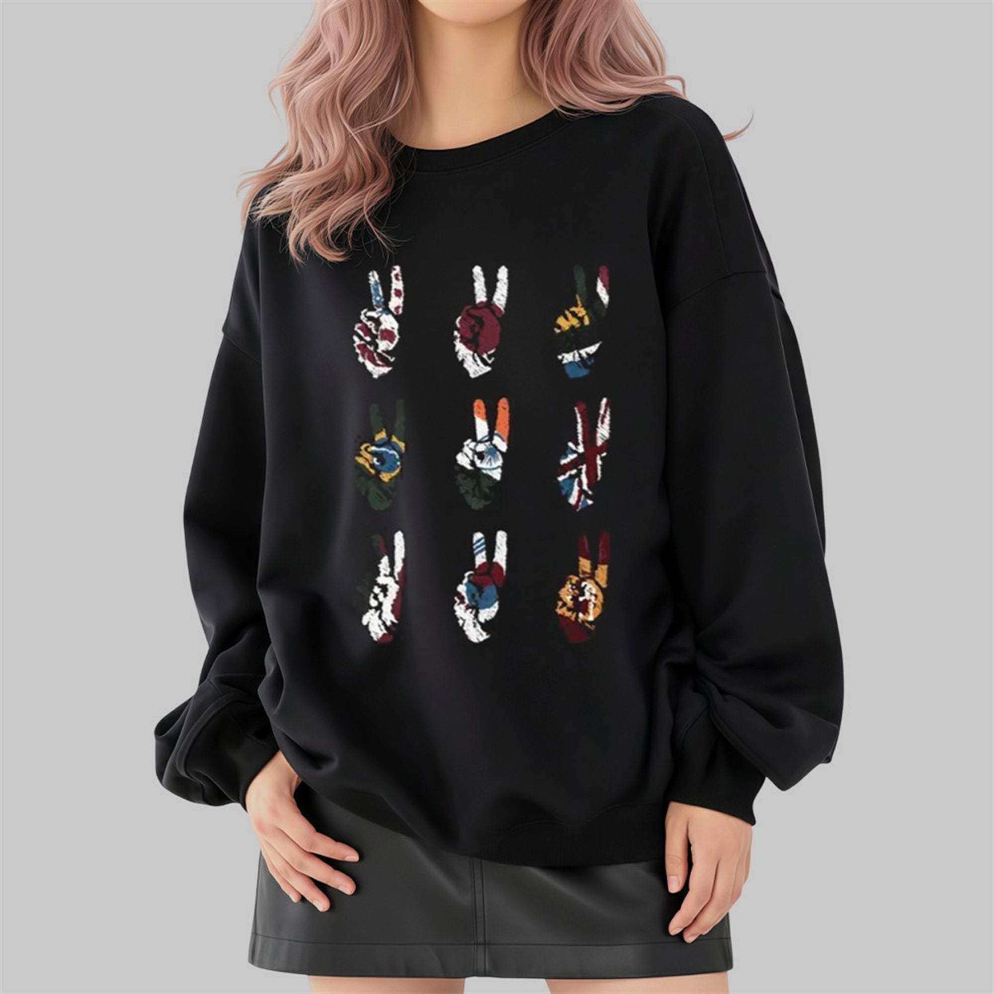 Multi Peace Hand Shirt 4 Multi Peace Hand Shirt 2 4