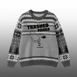Drunk Raccoon Trashed Panda Ugly Sweater 1