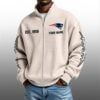 NE Patriots EST 1959 Quarter Zip Waffe Sweatshirt 2