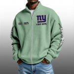 NY Giants EST 1925 Quarter Zip Waffle Sweatshirt