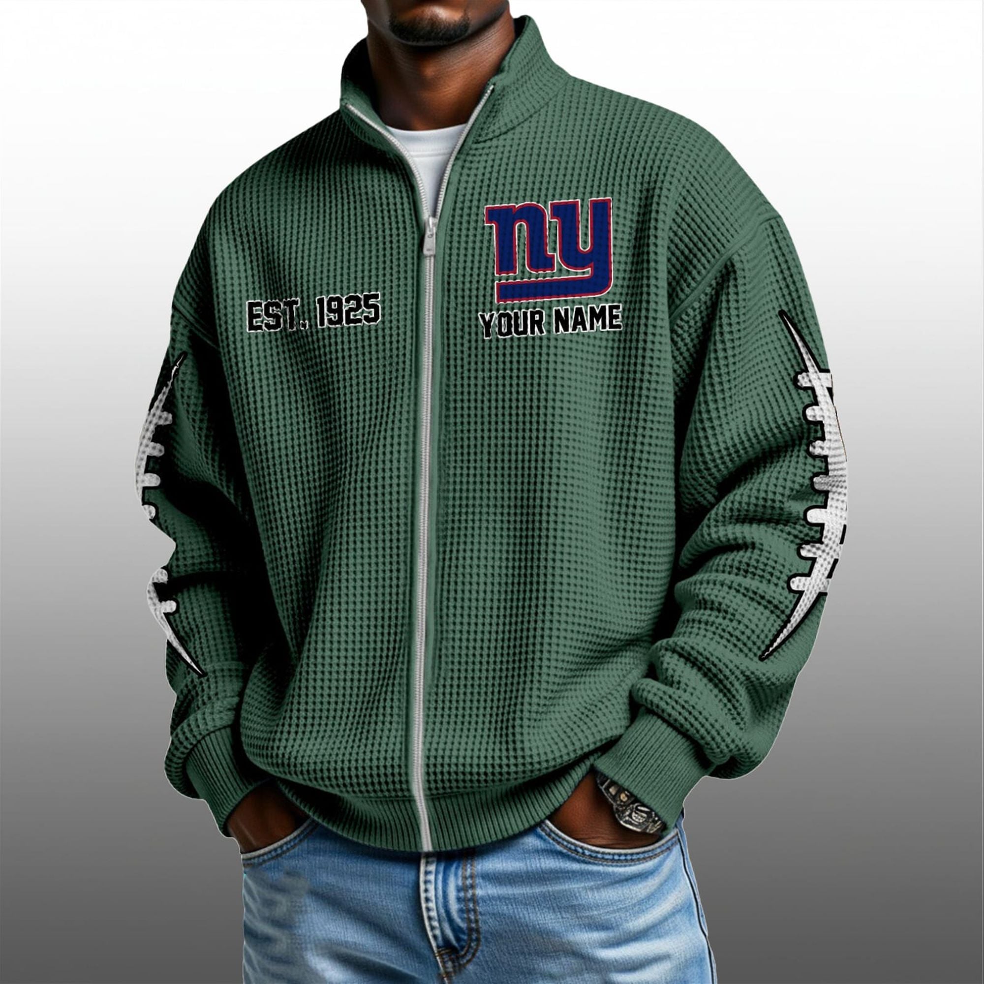NY Giants EST 1925 Quarter Zip Waffle Sweatshirt 2 NY Giants EST 1925 Quarter Zip Waffe Sweatshirt 2