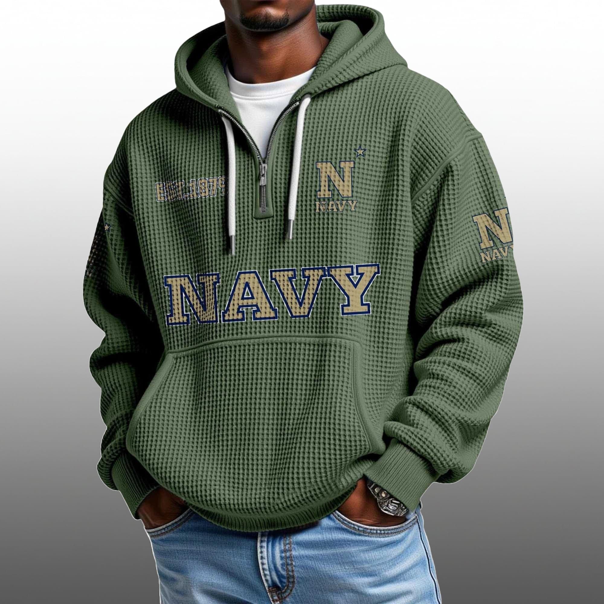 Navy EST 1879 Half Quarter Zip Waffle Hoodie 2 Navy EST 1879 Half Quarter Zip Waffle Hoodie 2