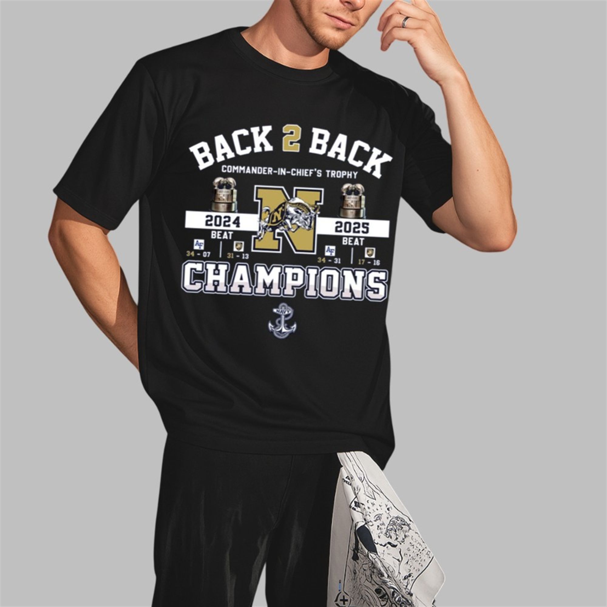Navy Midshipmen 2024 2025 Commander in Chief's Trophy Champions Shirt 3 Navy Midshipmen 2024 2025 Commander in Chiefs Trophy Champions Shirt 7
