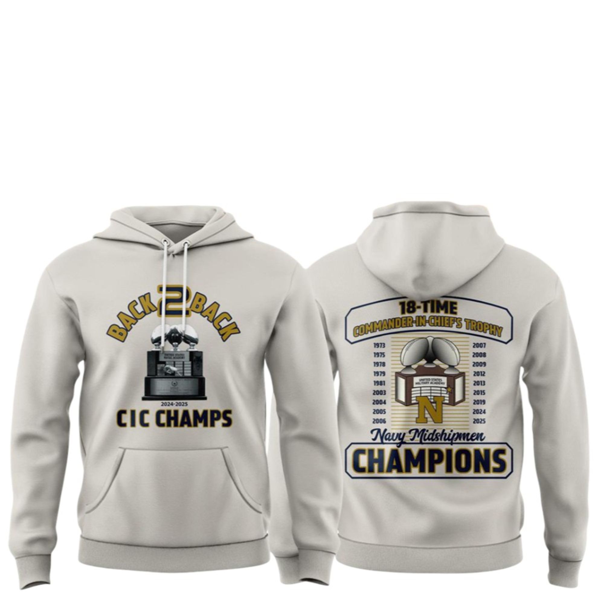 Navy Midshipmen 2025 Commander in Chief's Trophy Champions Hoodie 2 Navy Midshipmen 2025 Commander in Chiefs Trophy Champions Hoodie 1 2