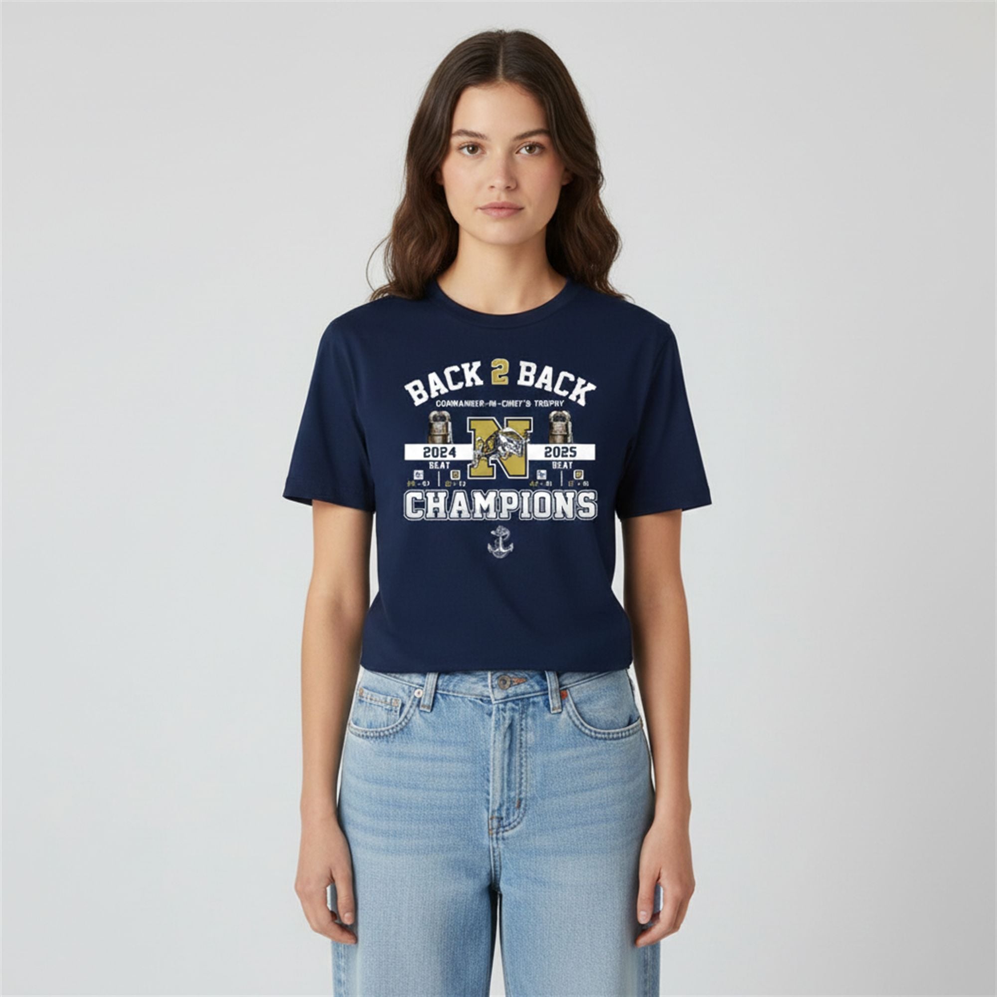 Navy Midshipmen Back To Back Champions Commander In Chief's Trophy Shirt 2024 2025 Navy Midshipmen Back To Back Champions Commander In Chief's Trophy Shirt