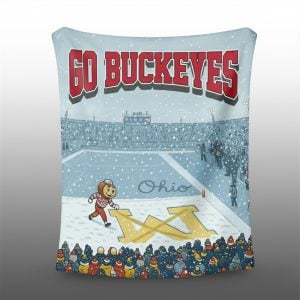 Brutus Go Buckeyes Ohio Snow Blanket 1