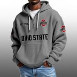 Buckeyes EST 1890 Half Quarter Zip Waffle Hoodie