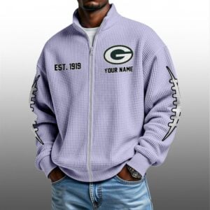GB Packers EST 1919 Quarter Zip Waffle Sweatshirt