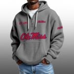 Ole Miss EST 1893 Half Quarter Zip Waffle Hoodie