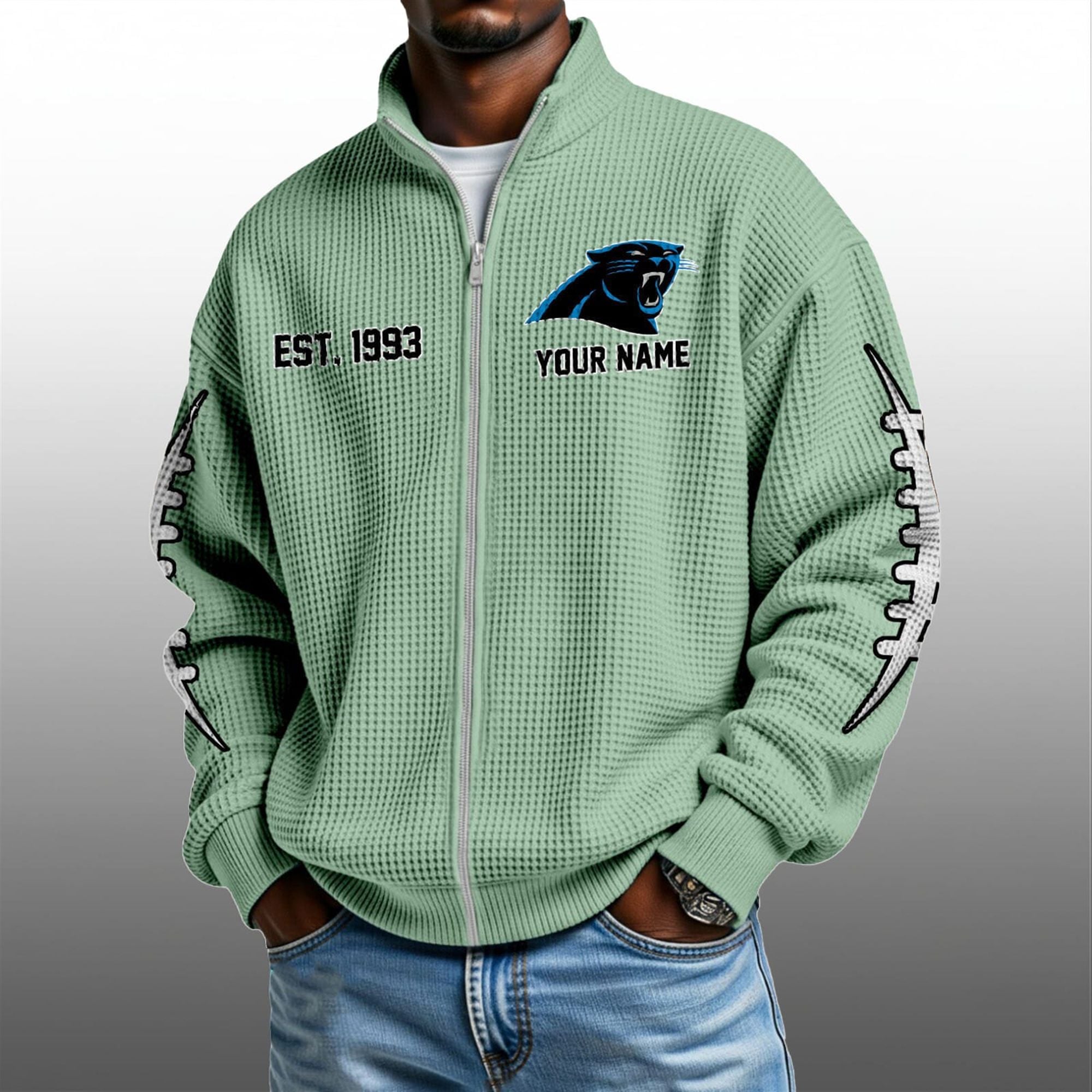 Panthers EST 1993 Quarter Zip Waffle Sweatshirt 5 Panthers EST 1993 Quarter Zip Waffe Sweatshirt