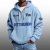 Pittsburgh EST 1890 Half Quarter Zip Waffle Hoodie 3