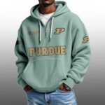 Purdue EST 1887 Half Quarter Zip Waffle Hoodie