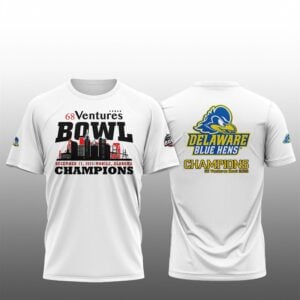 1 Delaware Fightin Blue Hens 2025 68 Ventures Bowl Champions Locker Room Shirt