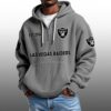 Raiders EST 1960 Half Quarter Zip Waffle Hoodie 1