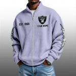 Raiders EST 1960 Quarter Zip Waffle Sweatshirt