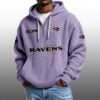 Ravens EST 1996 Half Quarter Zip Waffle Hoodie 3
