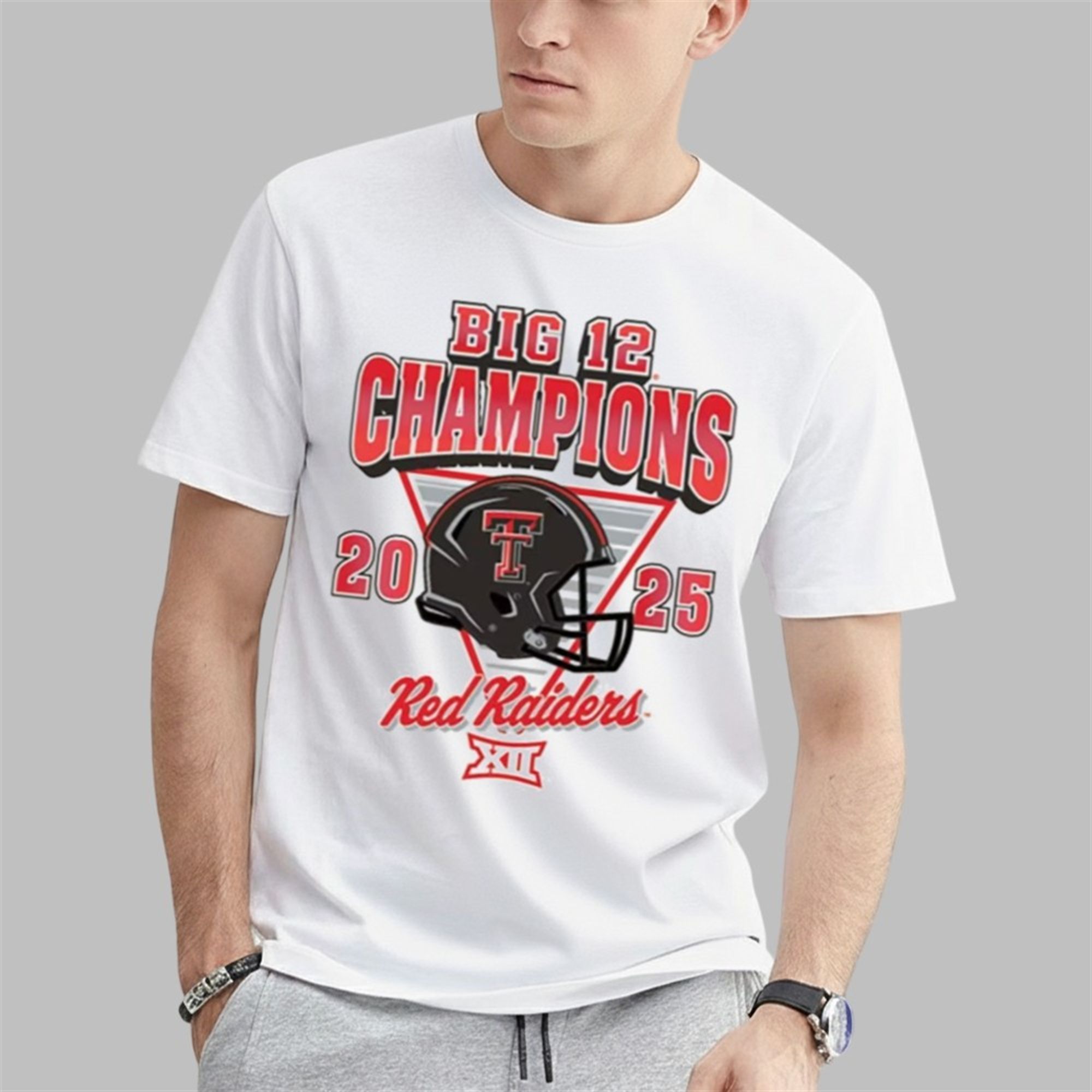 Red Raiders 2025 Big 12 Football Champions HELMET Shirt 2 Red Raiders 2025 Big 12 Football Champions HELMET Shirt 0 1