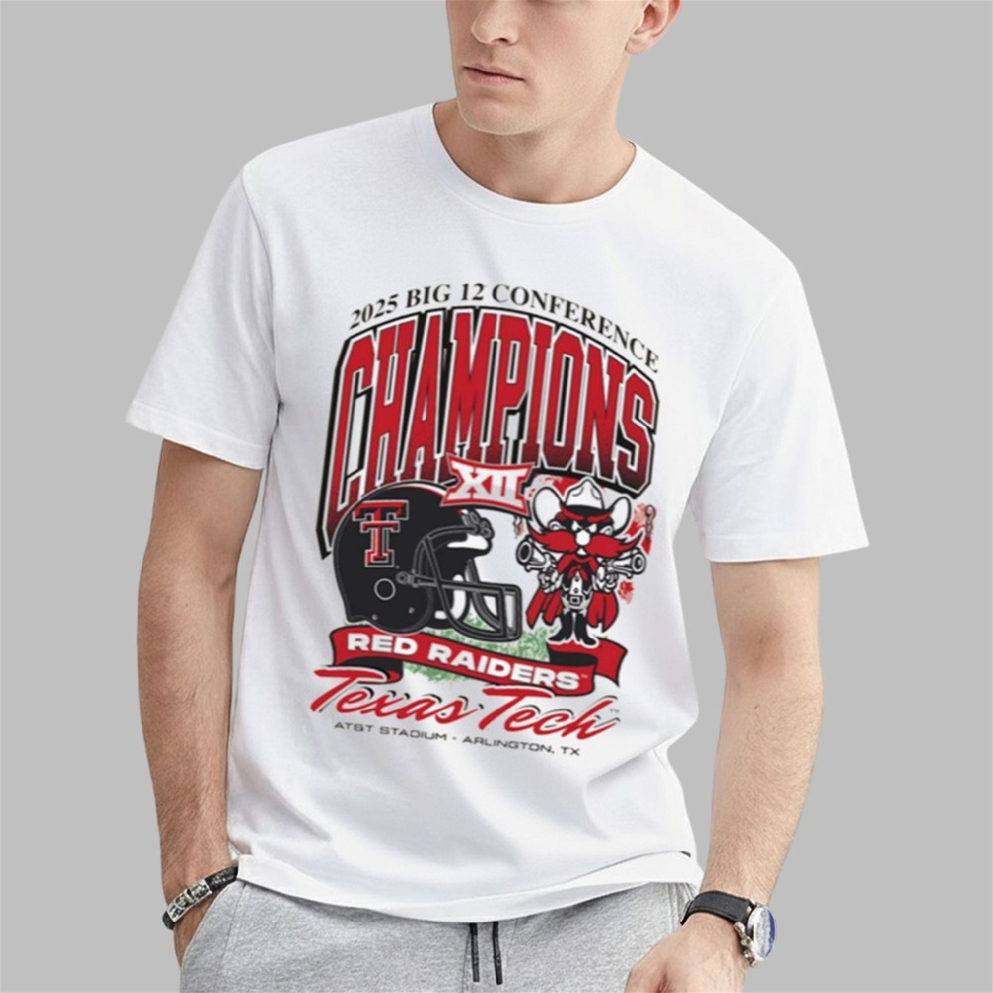 Red Raiders 2025 Big 12 Football Champions Mascot Shirt 0 1 Red Raiders 2025 Big 12 Football Champions Mascot Shirt 0 1