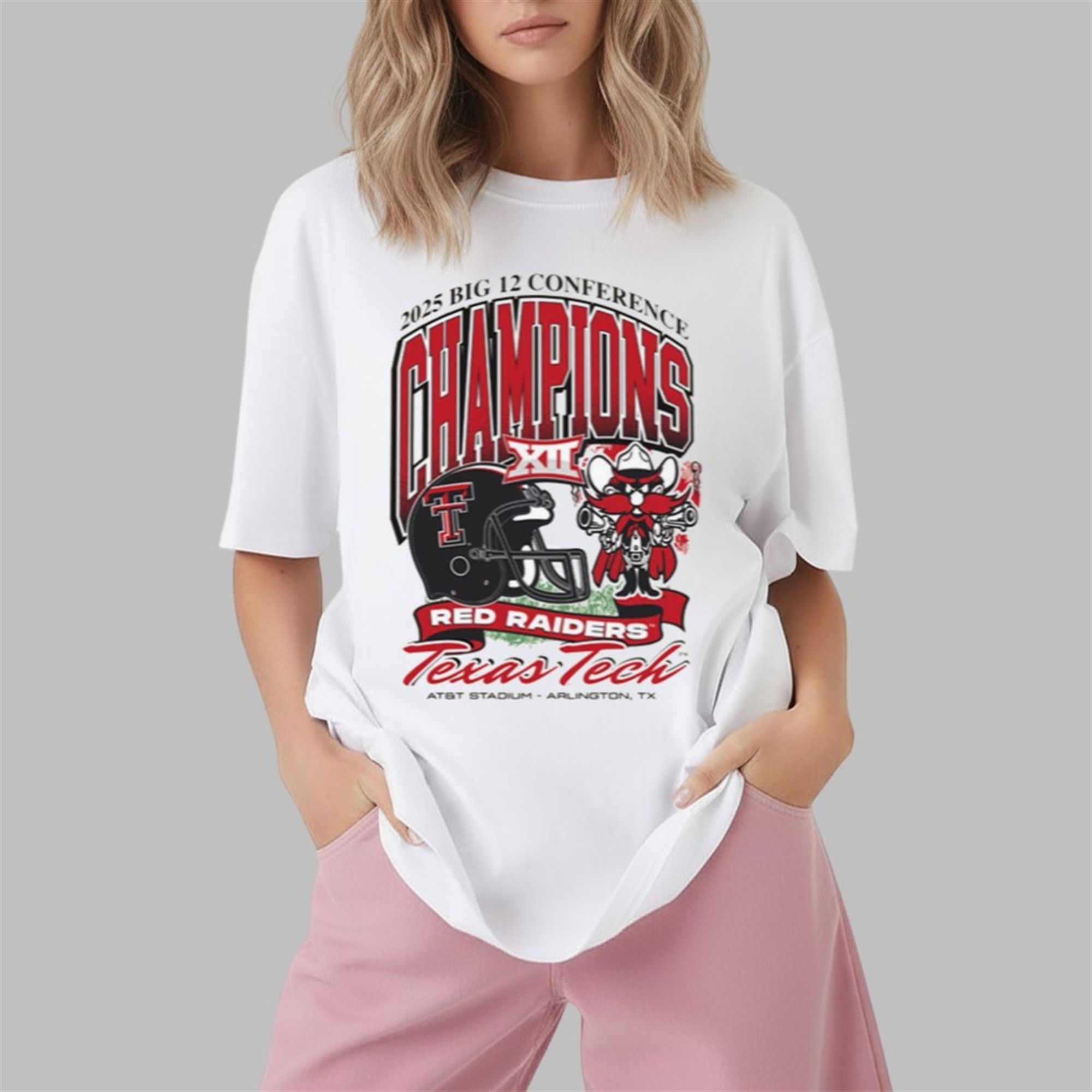 Red Raiders 2025 Big 12 Football Champions Mascot Shirt 3 Red Raiders 2025 Big 12 Football Champions Mascot Shirt 1 2