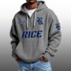 Rice EST 1912 Half Quarter Zip Waffle Hoodie 2