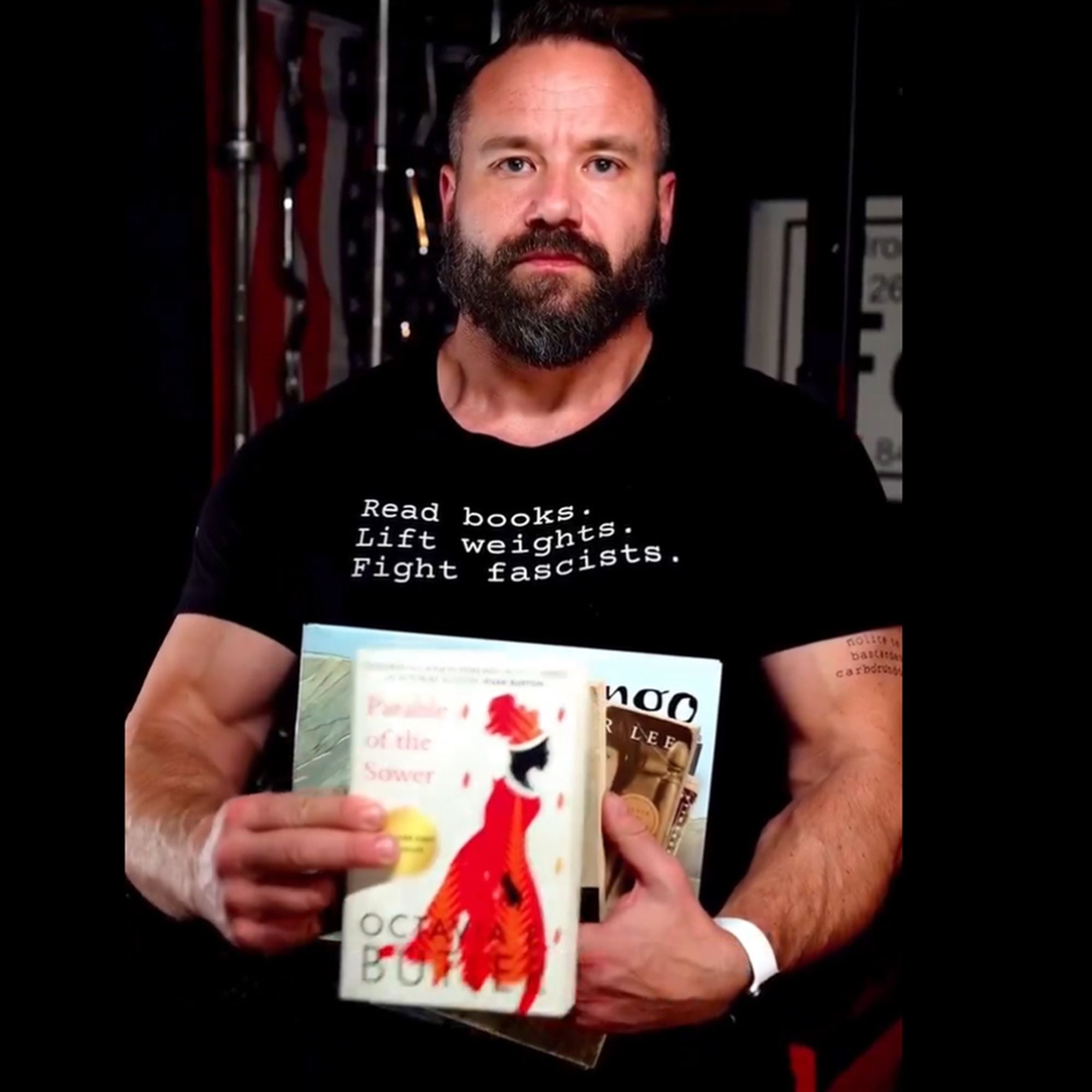 Rod Izzy Read Books Lift Weights Fight Fascists Shirt 0 16