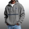 Seahawks EST 1974 Half Quarter Zip Waffle Hoodie 1