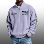 Seahawks EST 1974 Quarter Zip Waffle Sweatshirt