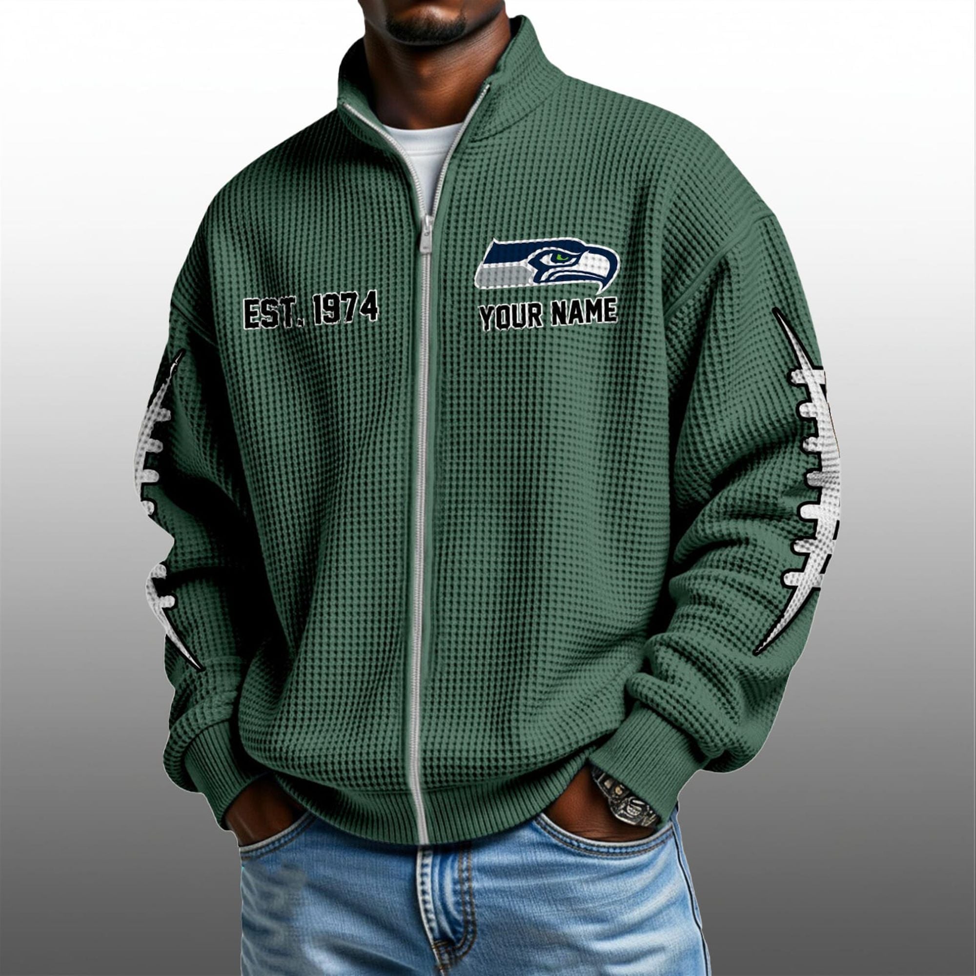 Seahawks EST 1974 Quarter Zip Waffle Sweatshirt 2 Seahawks EST 1974 Quarter Zip Waffe Sweatshirt 2