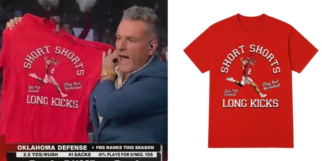 Short Shorts, Long Kicks The Viral Tate Sandell Shirt That Even Kirk Herbstreit Loves