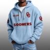 Sooners EST 1895 Half Quarter Zip Waffle Hoodie 4