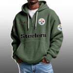 Steelers EST 1993 Half Quarter Zip Waffle Hoodie