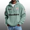 Steelers EST 1993 Half Quarter Zip Waffle Hoodie 4