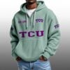 TCU EST 1896 Half Quarter Zip Waffle Hoodie 2