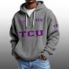 TCU EST 1896 Half Quarter Zip Waffle Hoodie 3