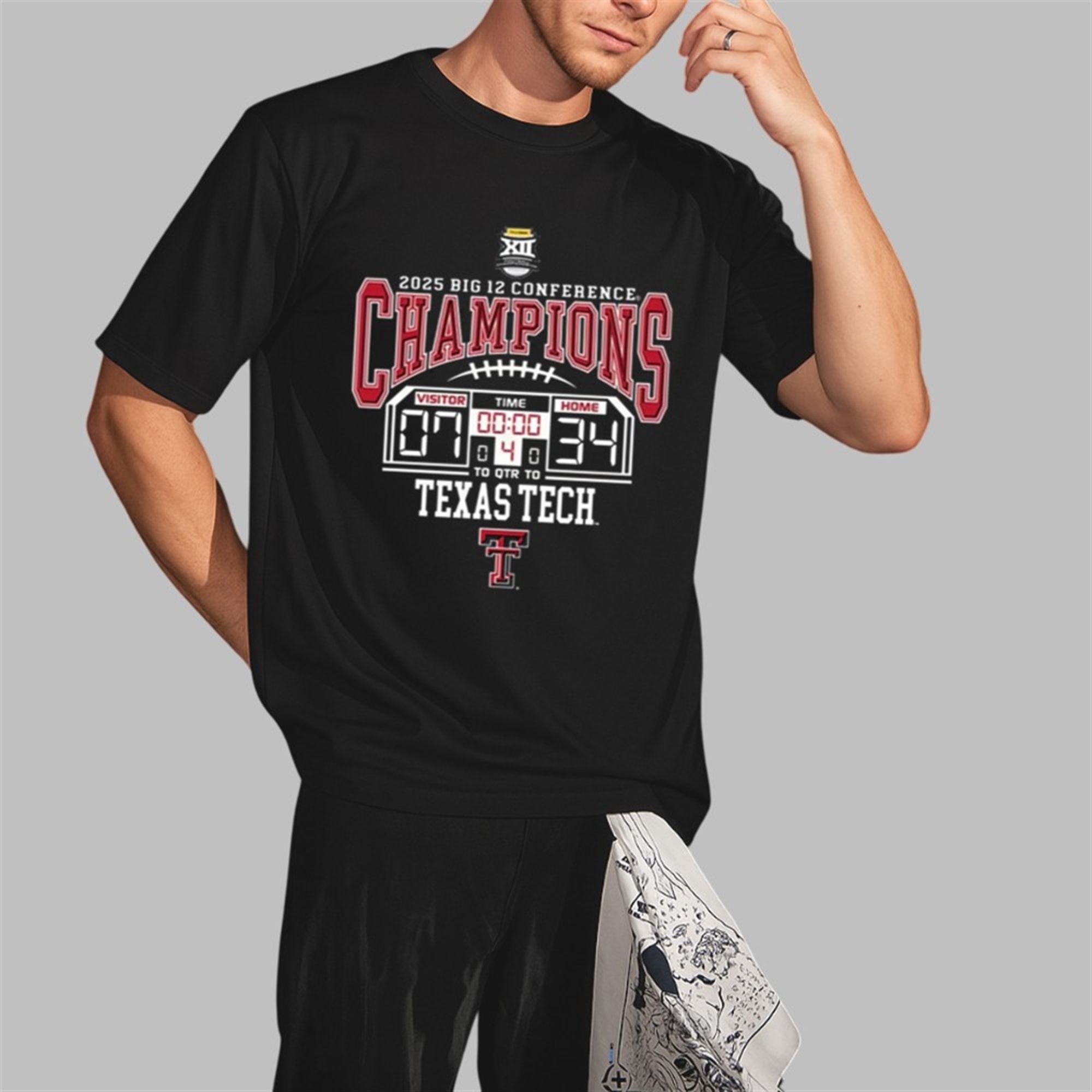 Tech Red Raiders 2025 Big 12 Champions Score Shirt 3 Tech Red Raiders 2025 Big 12 Champions Score Shirt 2 3