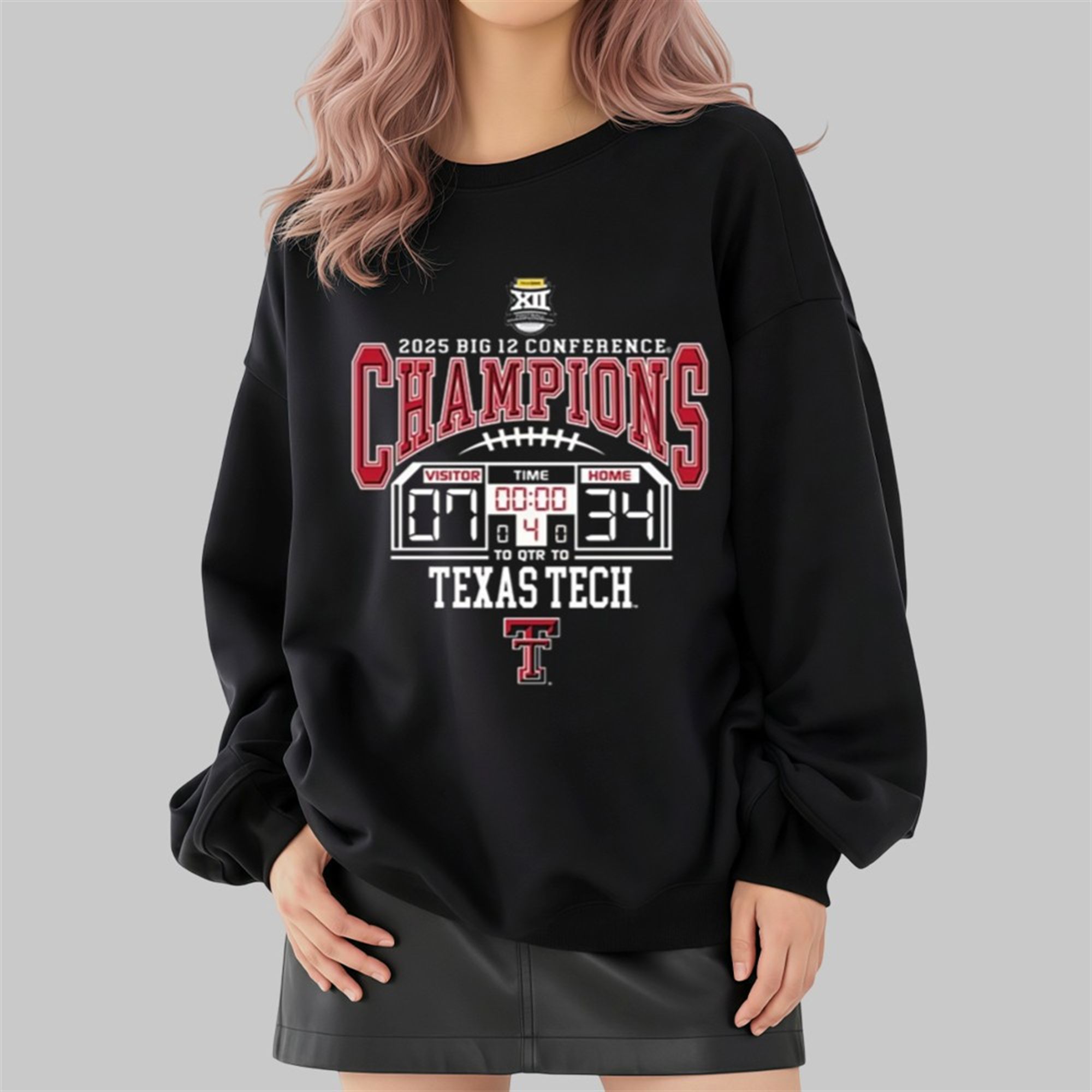 Tech Red Raiders 2025 Big 12 Champions Score Shirt 4 Tech Red Raiders 2025 Big 12 Champions Score Shirt 2 4