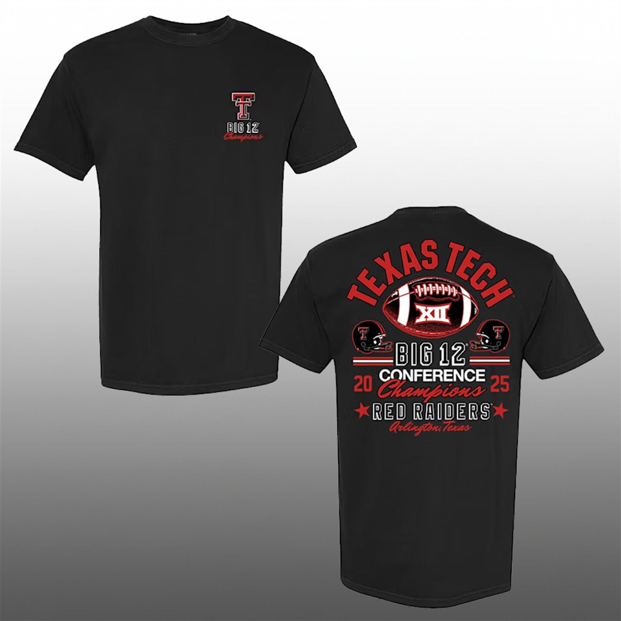 Red Raiders 2025 Big 12 Football Champions Shirt 1 Texas Tech Red Raiders 2025 Big 12 Football Champions Shirt 1