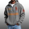 Trojans EST 1886 Half Quarter Zip Waffle Hoodie 1
