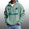 Tulane Green Wave EST 1893 Half Quarter Zip Waffle Hoodie 2