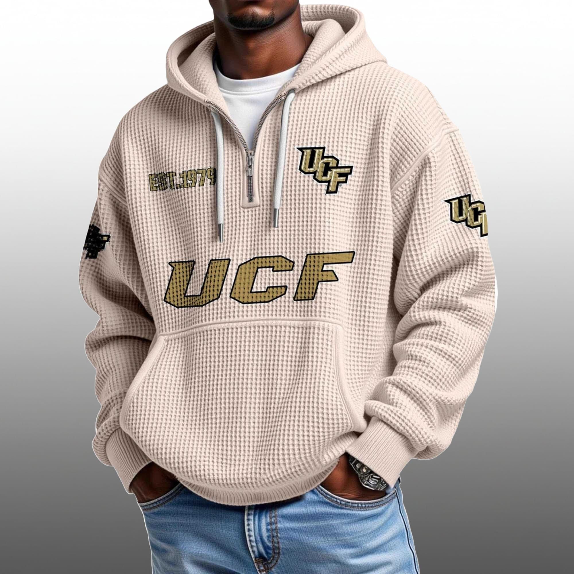 Ucf EST 1979 Half Quarter Zip Waffle Hoodie 1 Ucf EST 1979 Half Quarter Zip Waffle Hoodie 1