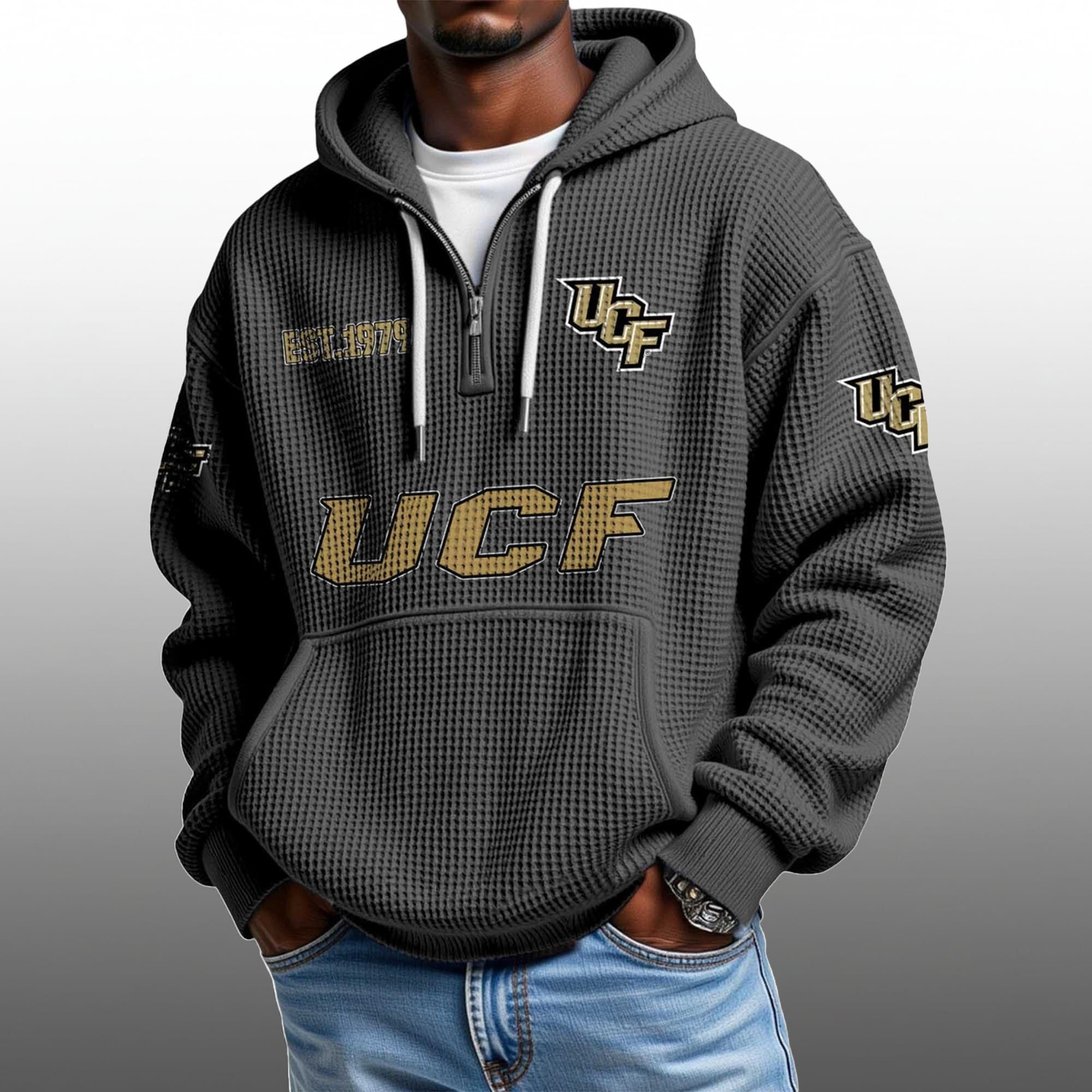 Ucf EST 1979 Half Quarter Zip Waffle Hoodie 4 Ucf EST 1979 Half Quarter Zip Waffle Hoodie 4