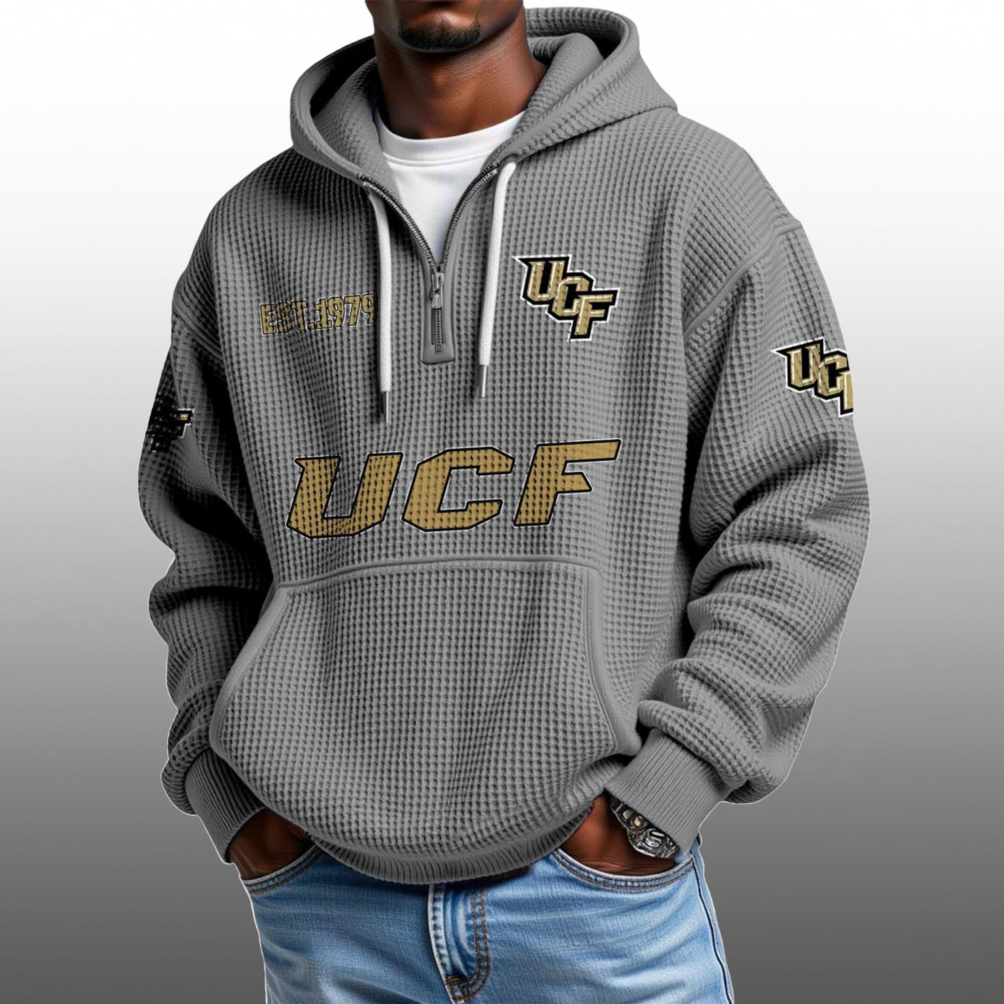 Ucf EST 1979 Half Quarter Zip Waffle Hoodie 5 Ucf EST 1979 Half Quarter Zip Waffle Hoodie