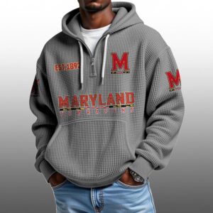 Maryland EST 1892 Half Quarter Zip Waffle Hoodie 1