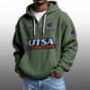 Utsa Roadrunners EST 2011 Half Quarter Zip Waffle Hoodie