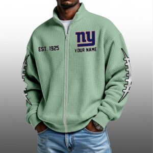 NY Giants EST 1925 Quarter Zip Waffle Sweatshirt